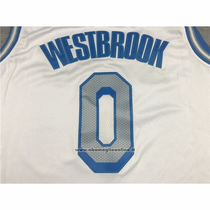 Maglia Los Angeles Lakers Russell Westbrook #0 Citta 2020-21 Bianco